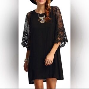 MakeMeChic Women's Casual Crewneck Half Sleeve Summer Chiffon Tunic Dress NWOT